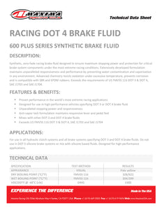 Maxima Brake Fluid Dot 4 Racing High Temp Synthetic Formula 454ml